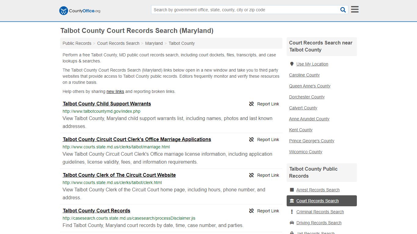 Court Records Search - Talbot County, MD (Adoptions, Criminal, Child ...