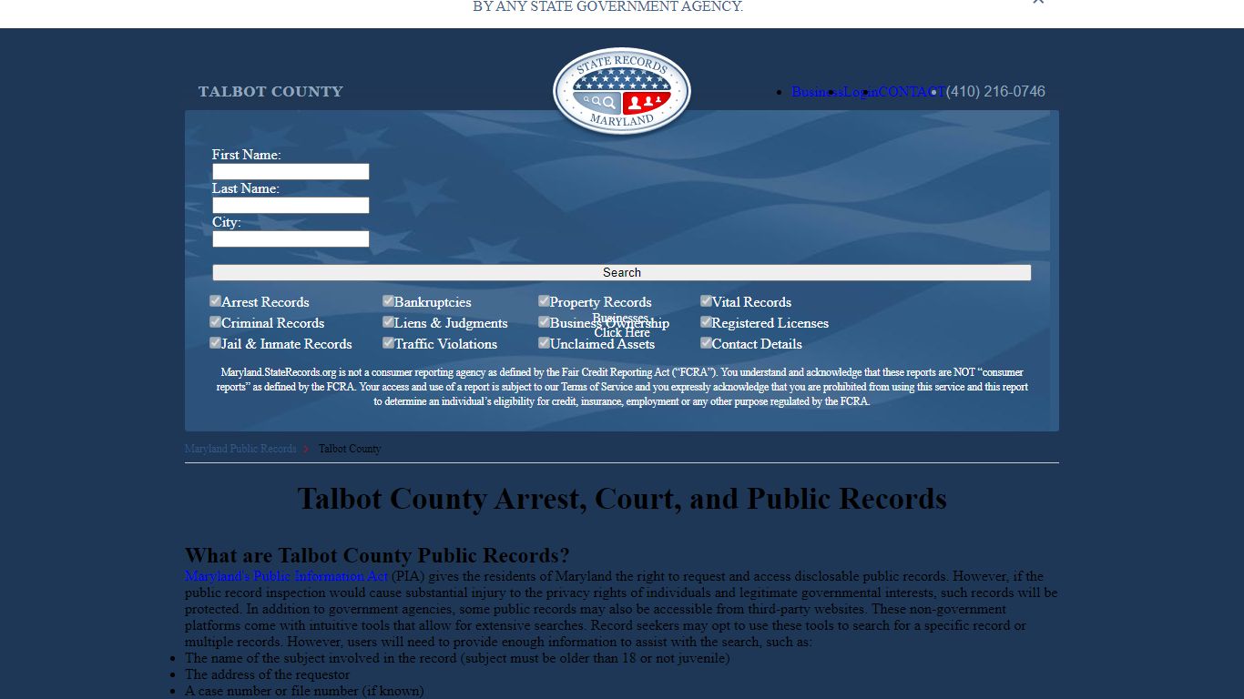 Talbot County Arrest, Court, and Public Records