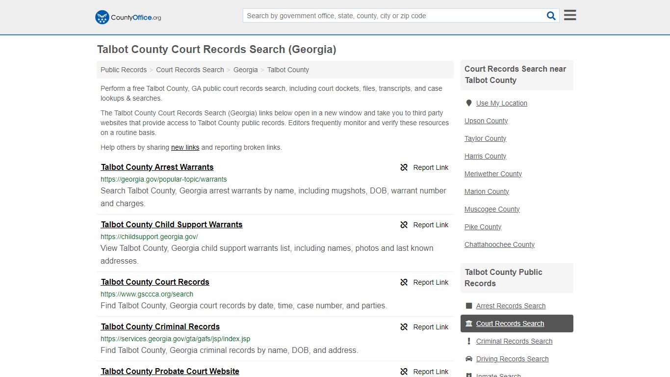 Talbot County Court Records Search (Georgia) - County Office